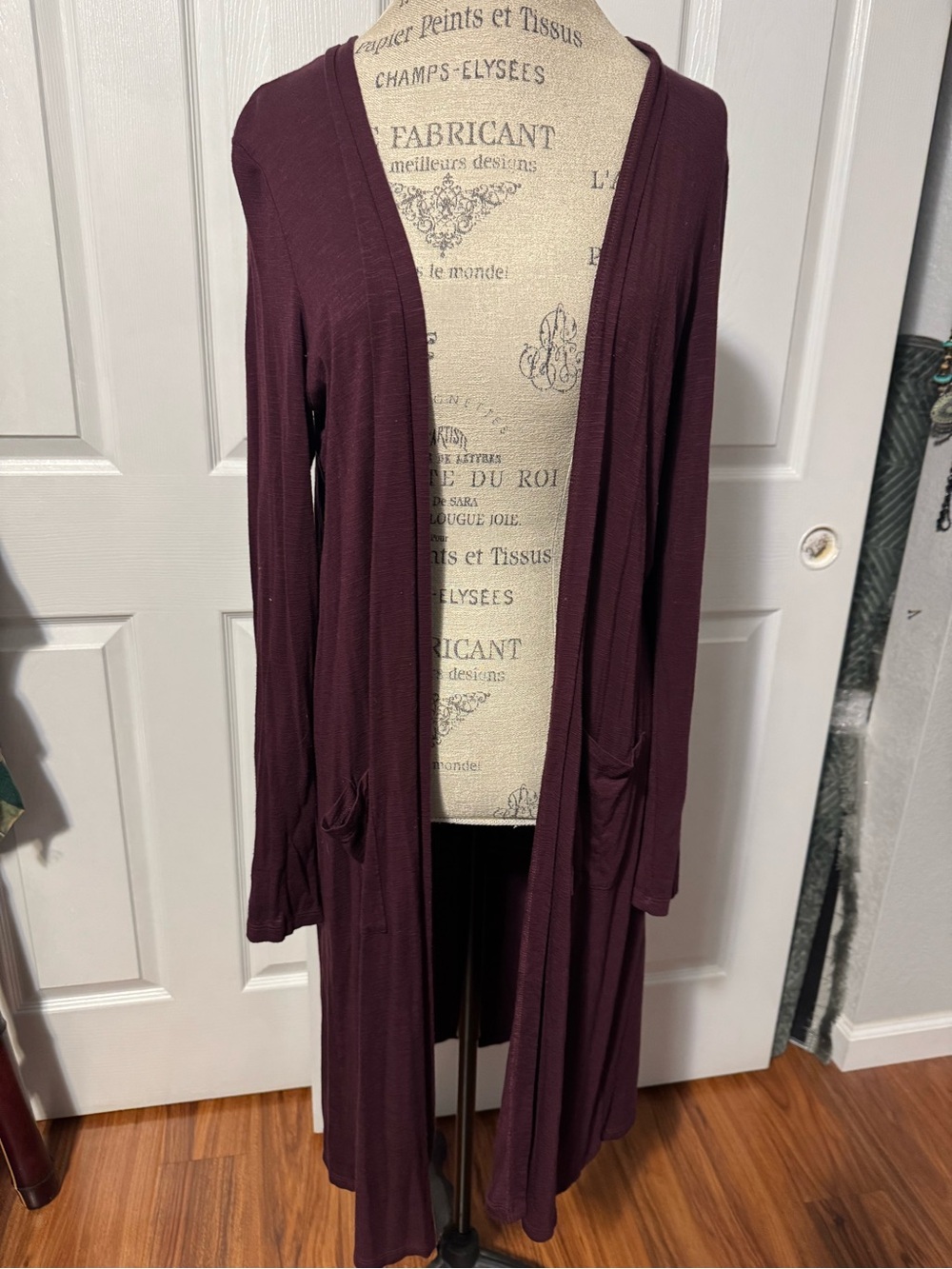Torrid Super Soft Knits Long Open-Front Women's Cardigan Sweater Plum